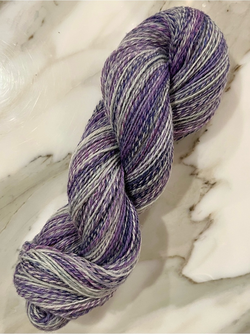 Handspun Shropshire Wool DK Weight Yarn in Iris Garden
